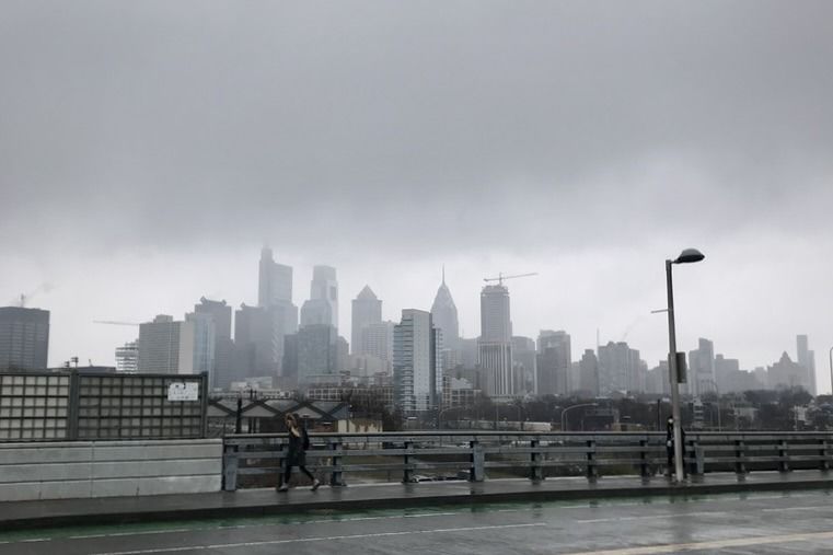 Philadelphia skyline on an overcast day