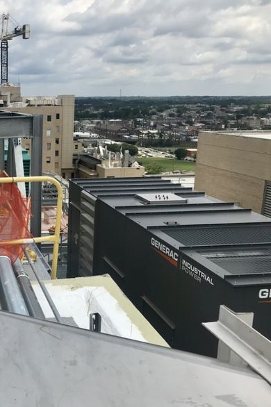 Rooftop industrial standby generators